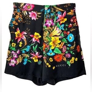 🌸 Exceptional GUCCI Bouquet Carre Silk Twill Shorts - Size 42